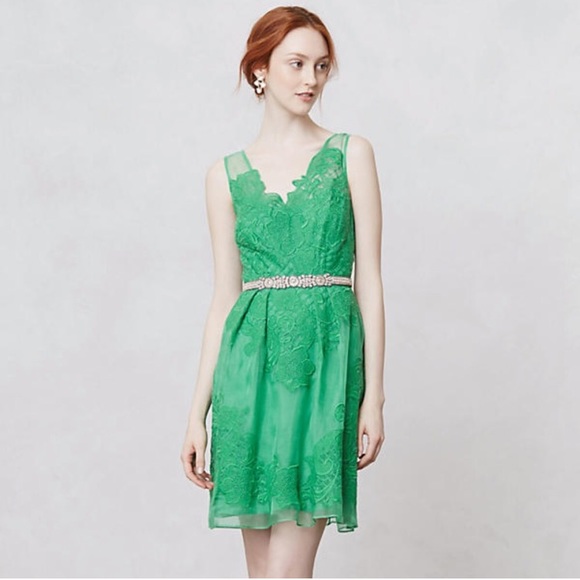 anthropologie green silk dress A-Line Special Occasion Soft Satin Gown w/ Floral Applique & Functiona –  smcfashion.com main image 0